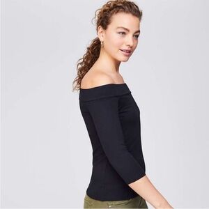 Loft Black Off-the-Shoulder Top